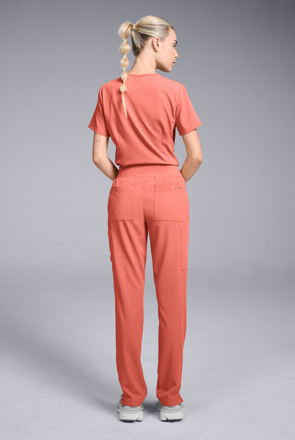 Hypothesis Women's Base V-Neck Tuck-In Scrub Top - Thermal Coral - 4