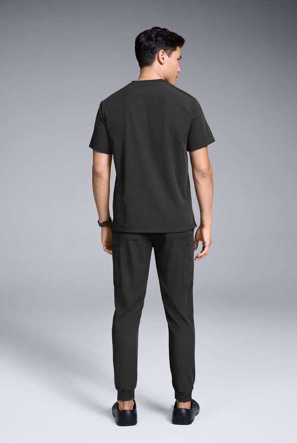 Conjunto de uniforme médico Hypothesis S-R Shift Ready estilo jogger con cuello redondo para hombre - Jet Black - 2