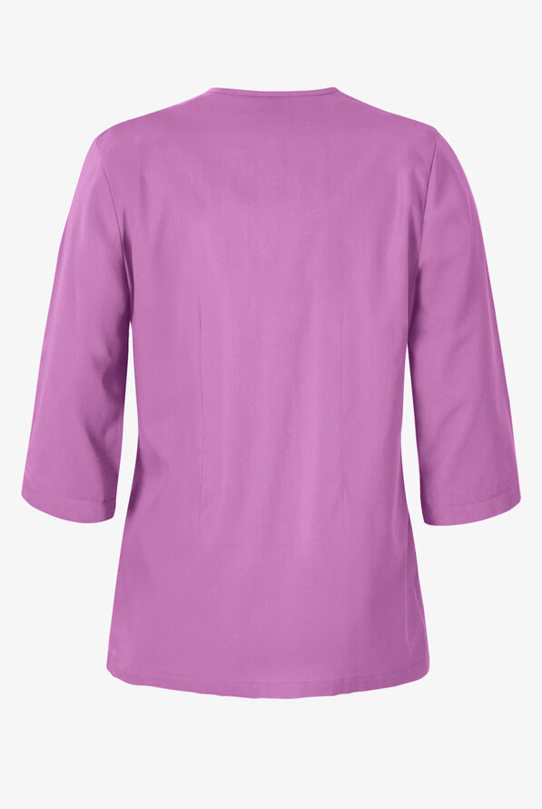 Butter-Soft STRETCH Women's 4-Pocket 3/4" Sleeve Round Neck Scrub Top - Orchid - 4