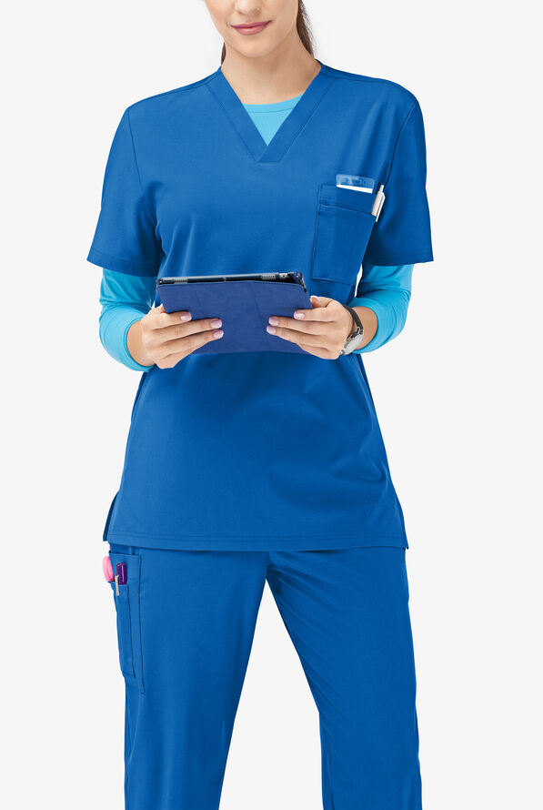 Tafford Active Stretch Unisex 8-Pocket Scrub Set - Royal - 2
