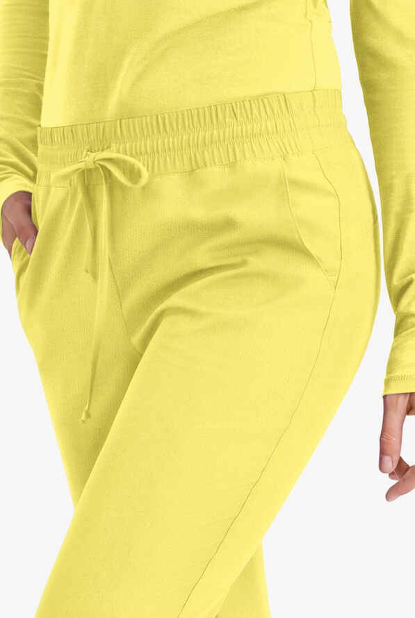 Skechers by Barco Theory Women's 4-Pocket STRETCH Cargo Jogger Scrub Pants - Lemon Glow - 3