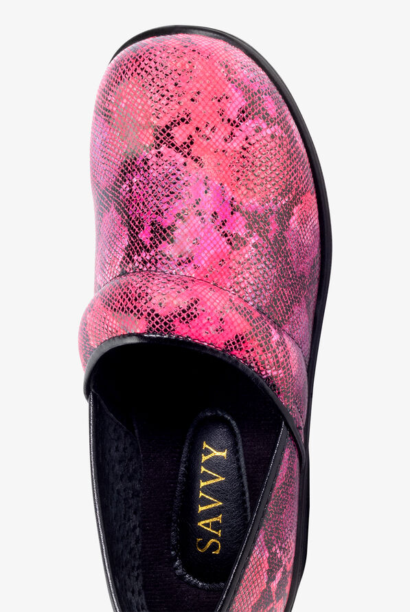 Savvy Women's Brandy Pink Serpent Nursing Clogs - null - 2