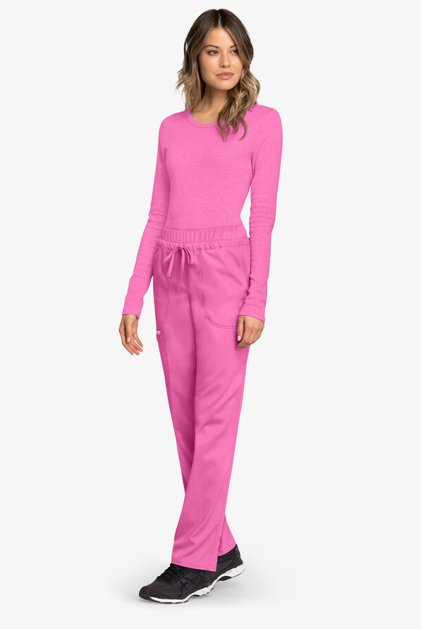 Cherokee Workwear Revolution Women's 5-Pocket STRETCH Drawstring Cargo Scrub Pants - Sweet Berry - 4