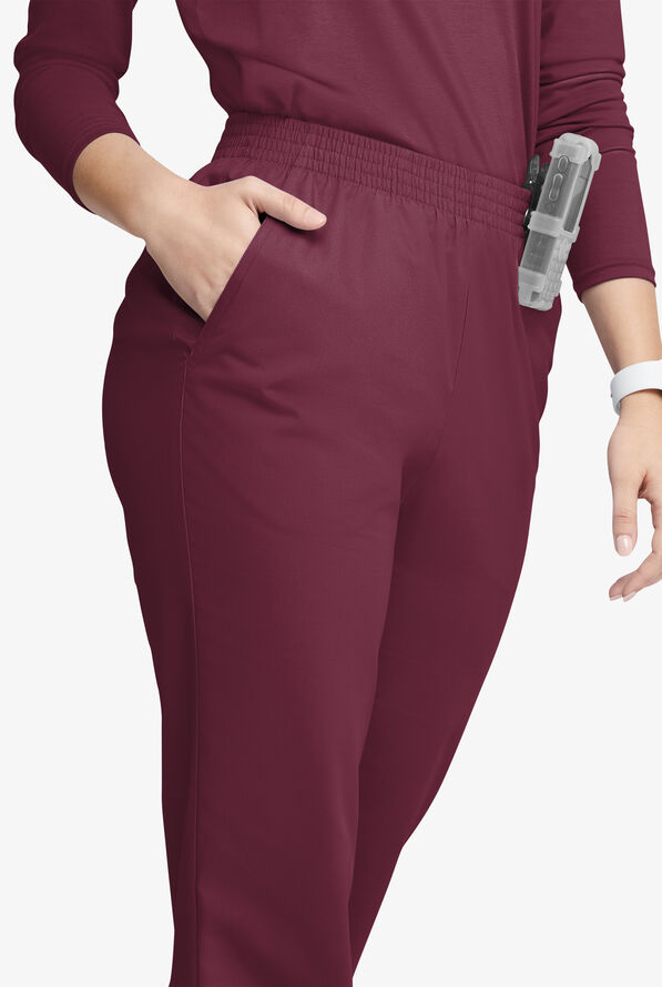 Butter-Soft Originals Women's 2-Pocket High Waisted Straight Leg Scrub Pants - Wine - 2