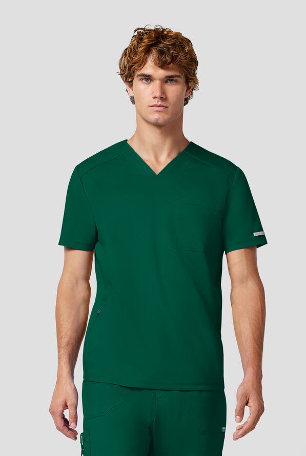 Camisa m&eacute;dica Cherokee Workwear Revolution STRETCH con cuello en V y 2 bolsillos para hombre - Hunter - 2