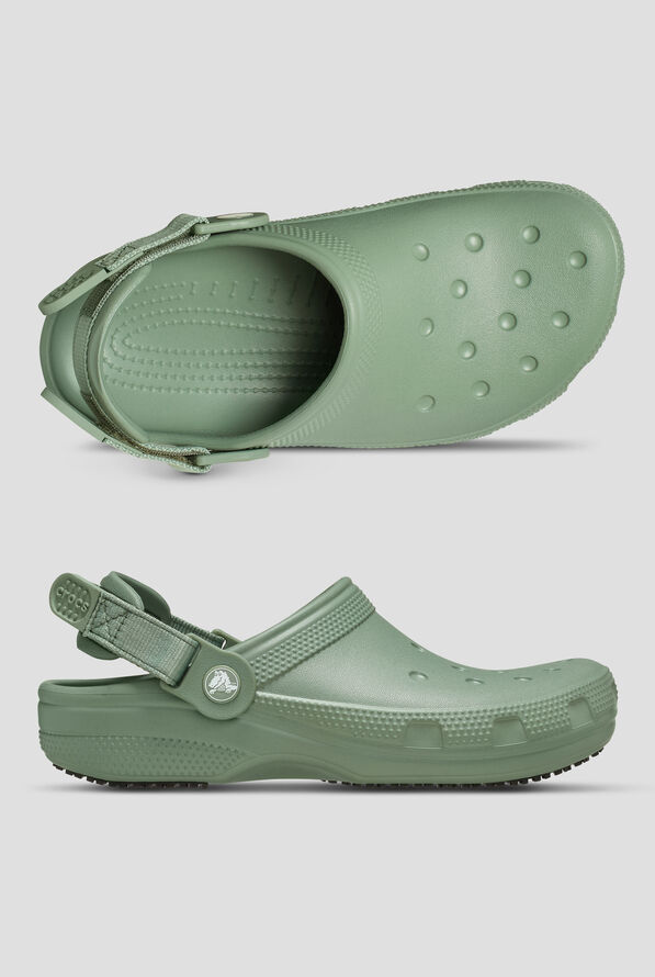 Zuecos unisex antideslizantes Crocs™ Classic Work Moss - null - 1