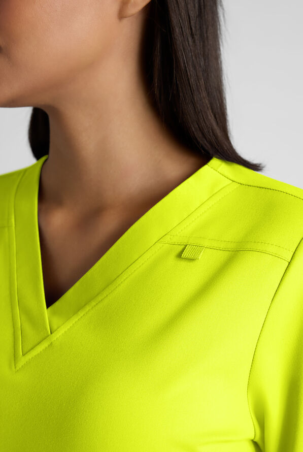 Butter-Soft STRETCH FLXTEK+ Women's 4-Pocket V-Neck Scrub Top - Lime Crush - 4
