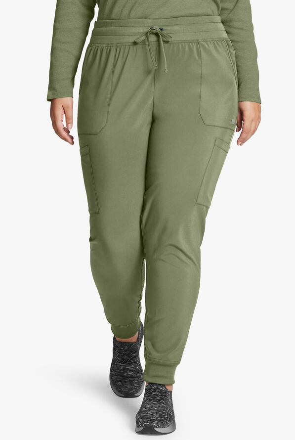 Dickies EDS Essentials Women's 6-Pocket STRETCH Cargo Jogger Scrub Pants - Olive - 1