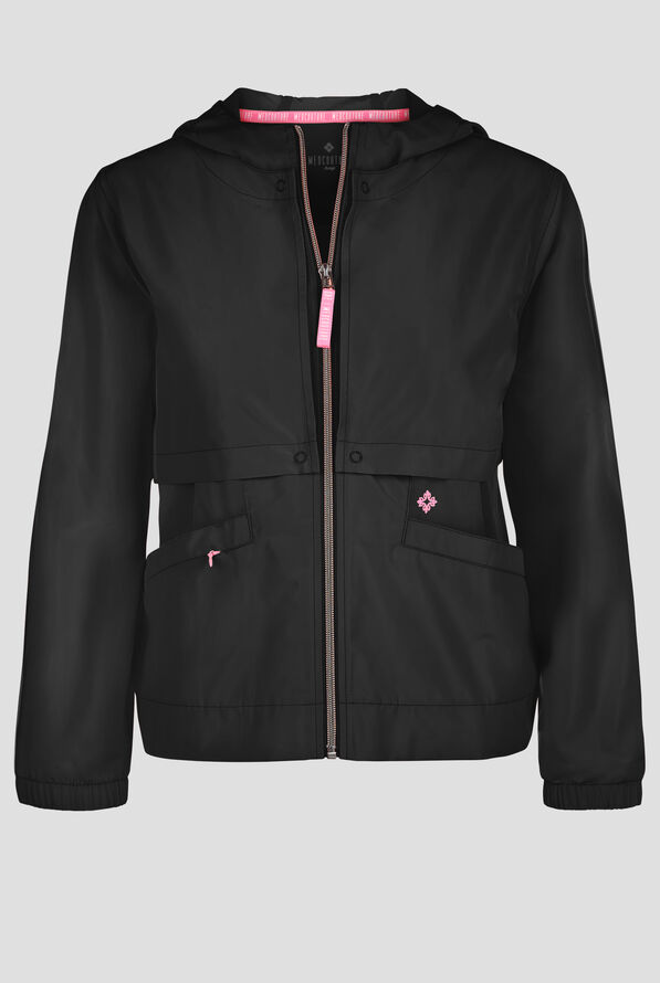 Chaqueta médica rompeviento convertible Med Couture Amp con cremallera y 2 bolsillos para mujer - Black - 1
