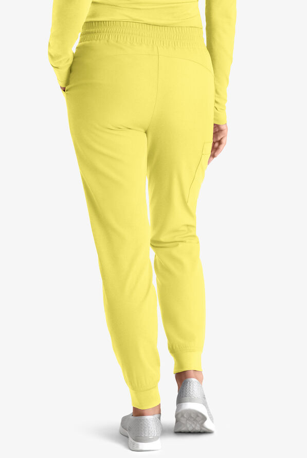 Skechers by Barco Theory Women's 4-Pocket STRETCH Cargo Jogger Scrub Pants - Lemon Glow - 4