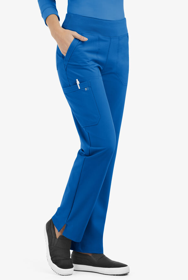 Easy STRETCH Sienna Women's 5-Pocket Sport Yoga Scrub Pants - Royal - 1