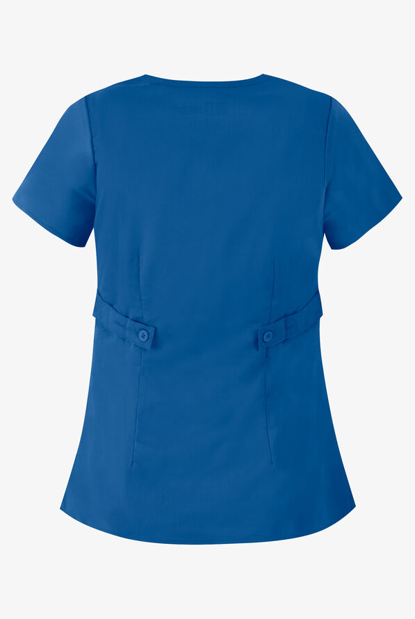 Grey's Anatomy by Barco Riley Women's 3-Pocket Modern Fit Mock Wrap Scrub Top - Royal - 3