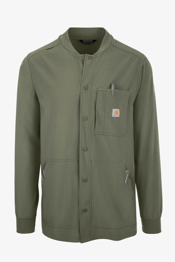 Carhartt Cross-Flex Men's 4-Pocket STRETCH Scrub Jacket - Olive - 1
