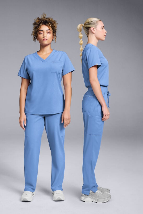 Hypothesis Women's Base V-Neck Tuck-In Scrub Top - Ceil Blue - 6