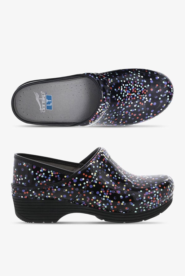 Dansko Lt Pro Women's Confetti Patent Leather Clogs, Nursing Clogs