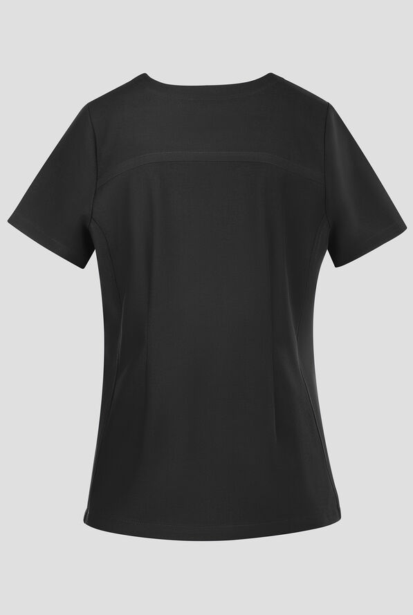 Healing Hands Quest Briana Women's 3-Pocket STRETCH Y-Neck Scrub Top - Black - 2