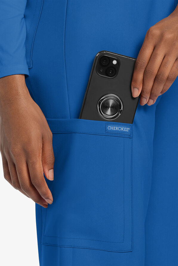 Cherokee Workwear Originals Ultra Unisex 3-Pocket Drawstring Straight Leg Scrub Pants - Royal - 3