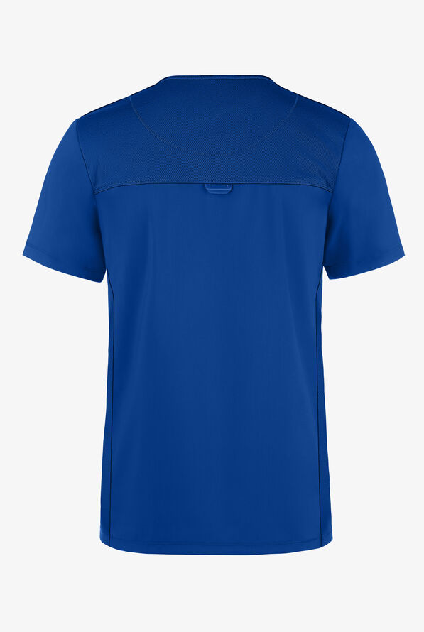 Cherokee Workwear Revolution Men's 2-Pocket STRETCH V-Neck Scrub Top - Royal - 2