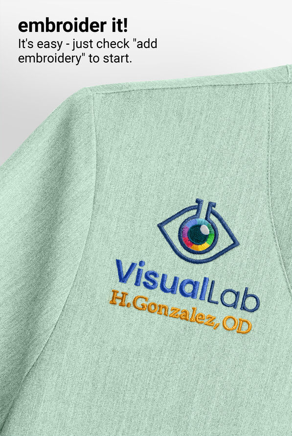 koi Basics Becca Women's 4-Pocket STRETCH V-Neck Scrub Top - Heather Sage - 5