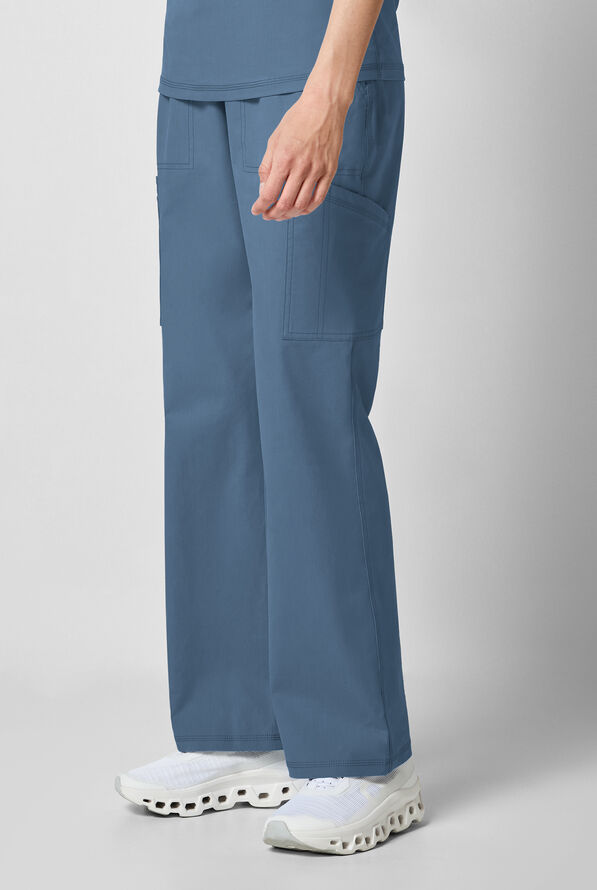 Dickies Forge Women's 6-Pocket Straight Leg Cargo Scrub Pants - Vintage Blue - 4