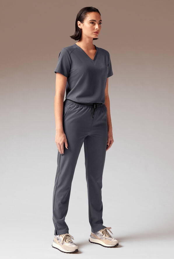 Hypothesis A-D All Duty Women’s 6-Pocket Slim Straight-Leg Scrub Pant - Pewter - 3