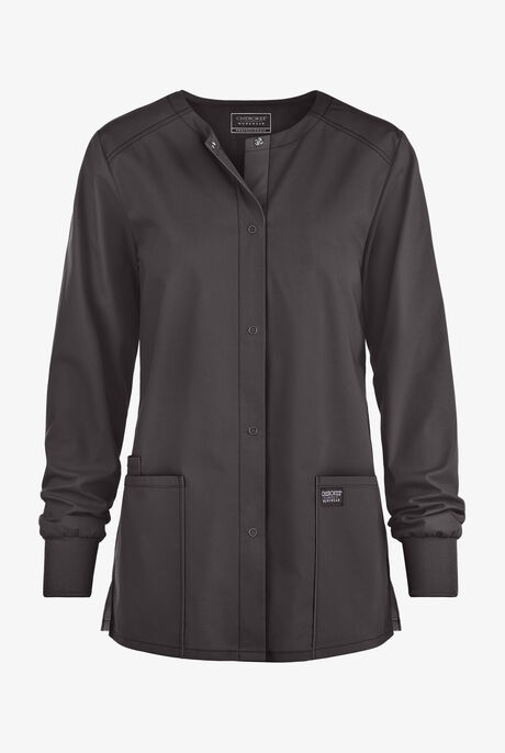 Cherokee Workwear Professionals Women's 3-Pocket STRETCH Snap Front Scrub Jacket