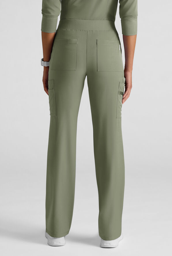 WhisperLite YARA Women's 10-Pocket STRETCH Cargo Straight Leg Scrub Pants - Olive Leaf - 2