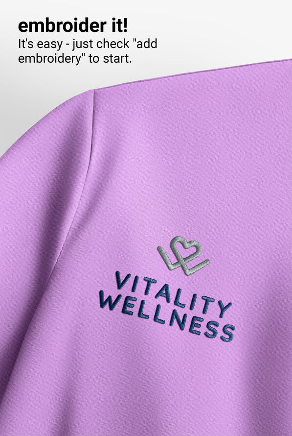 Med Couture Amp Women's 2-Pocket STRETCH Tuck in Dolman Crew Neck Scrub Top - Digital Lavendar - 5