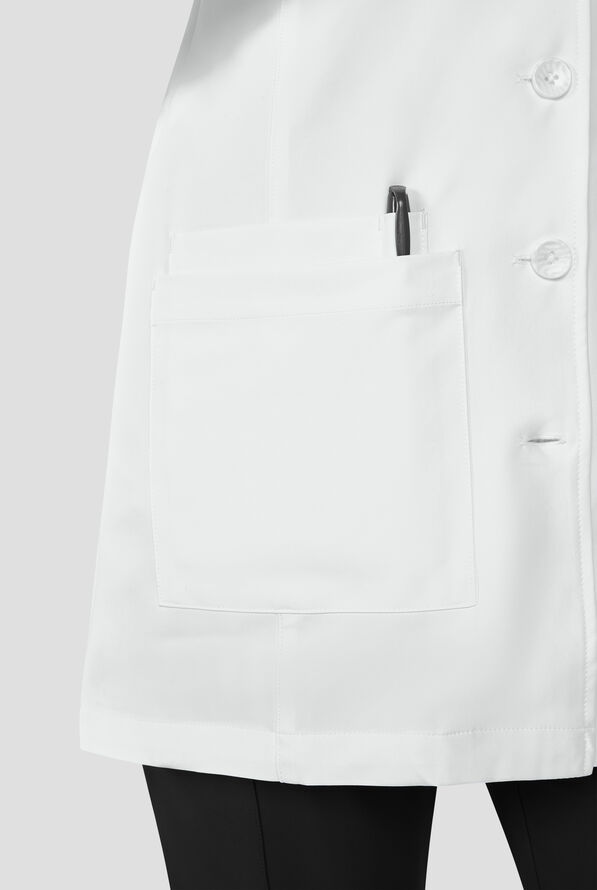 Koi Essentials Hema Women's 31 1/2" 4-Pocket Lab Coat - White - 3