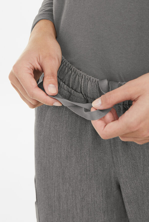 Pantalón médico MOVEMENT by Butter-Soft STRETCH Rigel de pierna recta con cordón y 7 bolsillos para mujer - Graphite Heather - 3