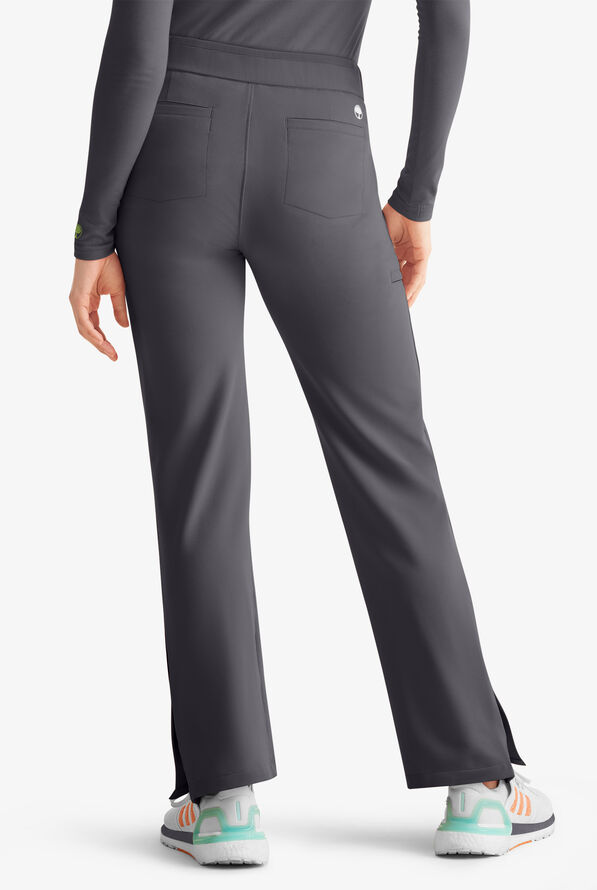 360 by Healing Hands Nova Women's 5-Pocket STRETCH Snap Bottom Scrub Pants - Pewter - 4