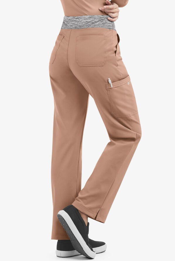 Pantal&oacute;n m&eacute;dico Easy STRETCH Petite Sienna estilo yoga con 5 bolsillos para mujer - Warm Terrazzo/Silver Melange - 2