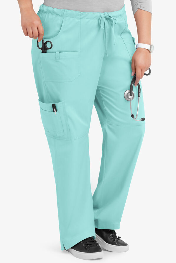 Pantal&oacute;n m&eacute;dico Butter-Soft STRETCH con cord&oacute;n y 10 bolsillos para mujer - Aqua Moon - 4