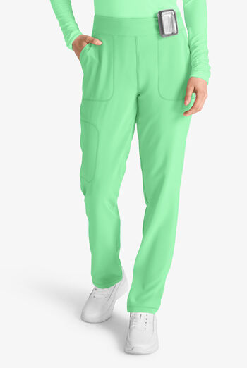 Cherokee Collection Women's 4-Pocket STRETCH Flat Front Rib-Knit Back Waist Cargo Scrub Pants