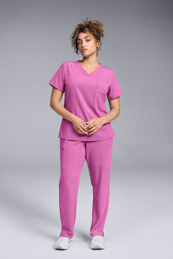 Blusa médica Hypothesis Base con cuello en V para mujer - Magneta - 2