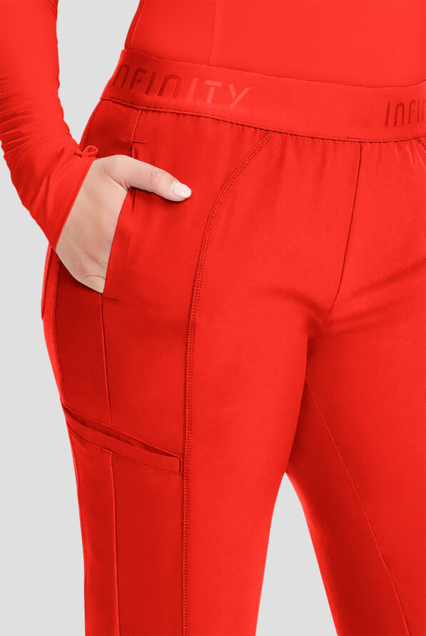 Infinity GNR8 Women's 5-Pocket STRETCH Wide Leg Scrub Pant - Firebird - 3