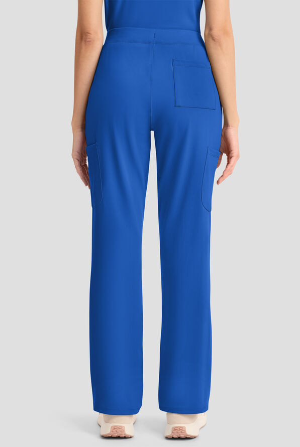 Pantal&oacute;n m&eacute;dico Cherokee Achieve STRETCH estilo cargo con frente plano y 5 bolsillos para mujer - Royal - 4