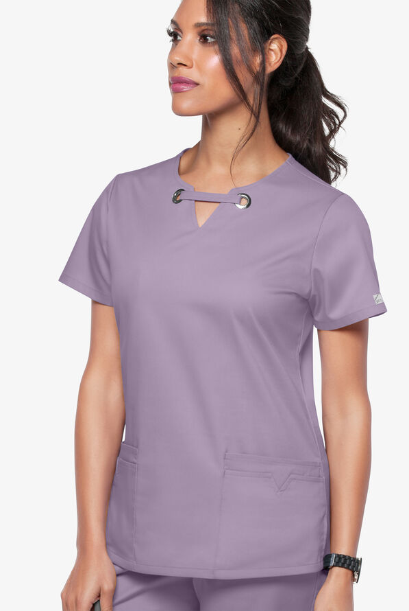 Blusa m&eacute;dica UA Butter-Soft STRETCH con ojales y 4 bolsillos para mujer - Canyon Iris - 2
