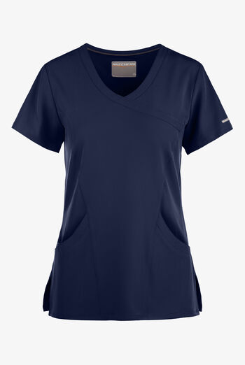 Blusa m&eacute;dica Skechers by Barco Reliance STRETCH estilo cruzado con 3 bolsillos para mujer