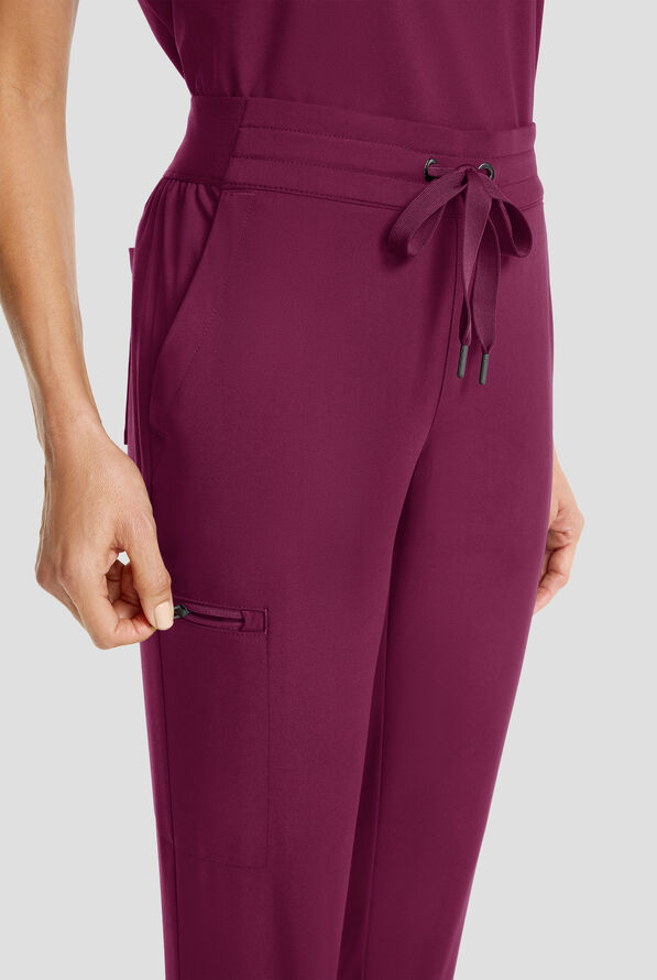 Pantal&oacute;n m&eacute;dico Healing Hands Quest STRETCH estilo jogger con cord&oacute;n y 5 bolsillos para mujer - Wine - 3