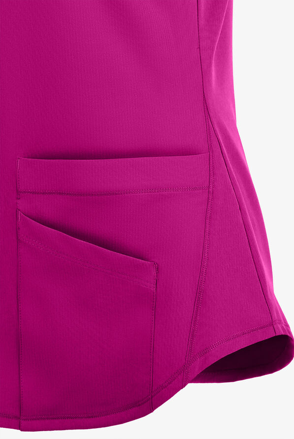 Skechers by Barco Breeze Women's 3-Pocket STRETCH V-Neck Scrub Top - Autumn Berry - 4