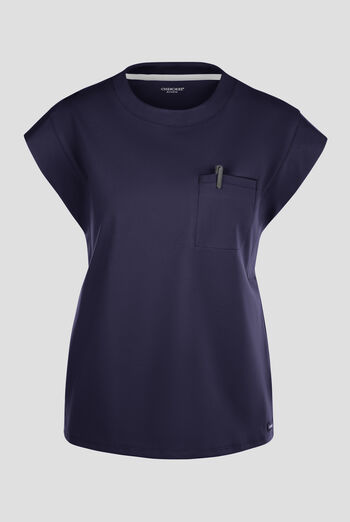 Cherokee Achieve Women's 1-Pocket STRETCH Raglan Sleeve Crew Neck Knit Scrub Top