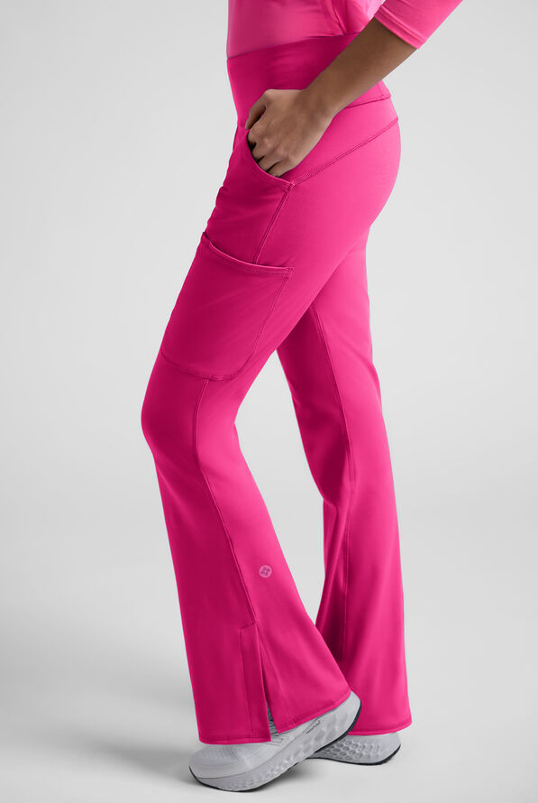 Pantal&oacute;n m&eacute;dico Med Couture Amp Knit STRETCH estilo yoga con piernas acampanadas y 5 bolsillos para mujer - Pink Power - 8