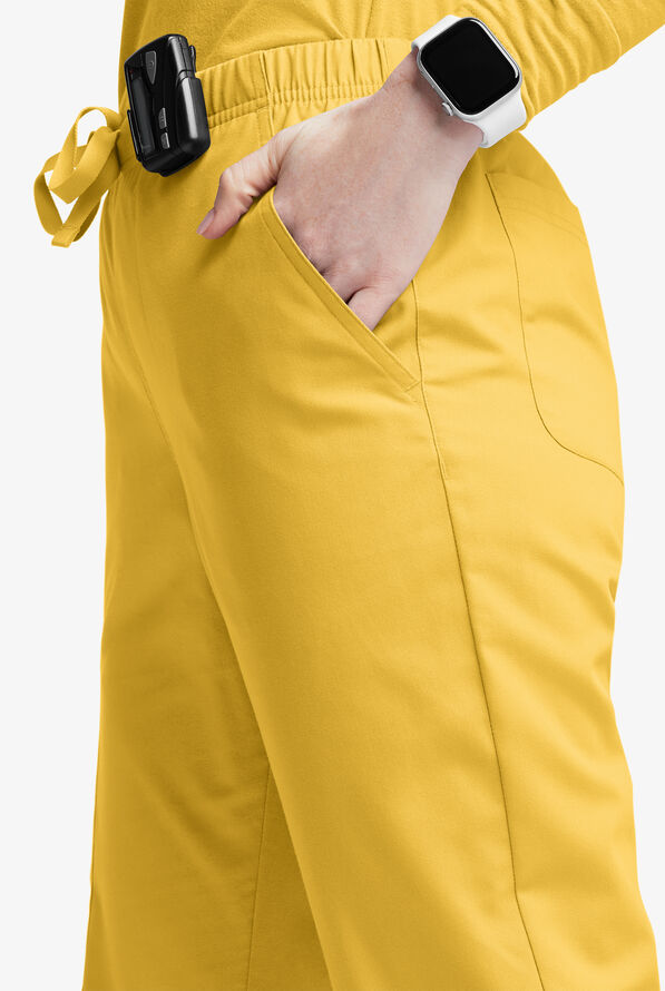 Butter-Soft Originals Women's 6-Pocket Mid Rise Flare Leg Scrub Pants - Warm Sun - 2