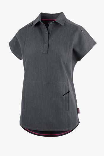Blusa médica Movement by Butter-Soft Mintaka con cuello estilo polo y 4 bolsillos para mujer