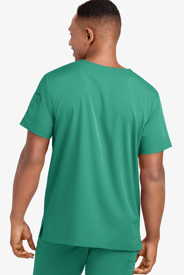 Advantage STRETCH Men's 4-Pocket V-Neck Scrub Top - Bermuda Green - 4