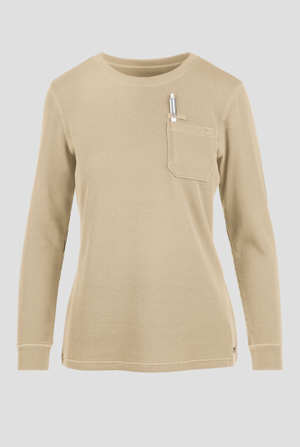 Camiseta m&eacute;dica Grey's Anatomy&trade; by Barco Evolve STRETCH Wanderlust de tela gofre con 1 bolsillo para mujer - Soft Dune - 1