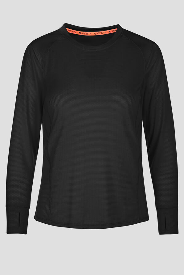 Camiseta médica Infinity GNR8 Stylized Performance STRETCH con costuras en contraste para mujer - Black - 1