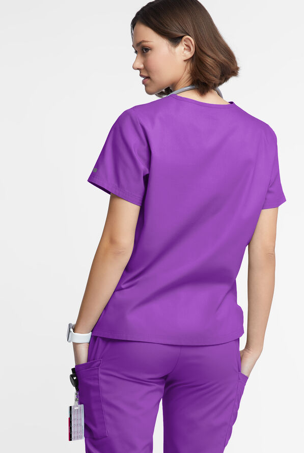 Butter-Soft Originals Women's 2-Pocket V-Neck Scrub Top - Wild Plum - 3