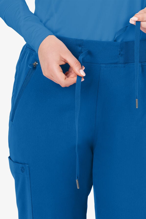 UA Exclusive Bella by Zavate Ivy Women's 5-Pocket STRETCH Drawstring Scrub Pants - Royal - 2